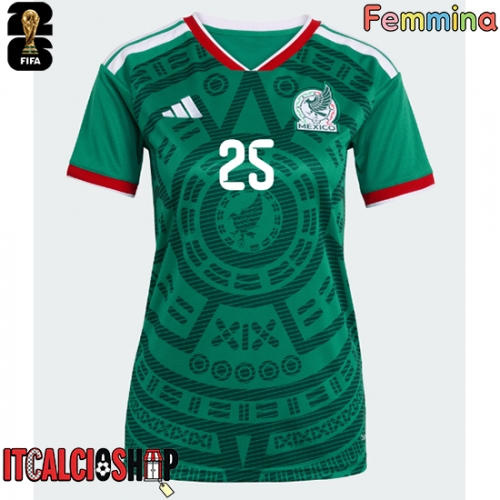 Messico Roberto Alvarado #25 Prima Maglia Femmina Mondiali 2026 Manica Corta